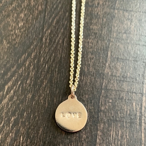 Helen Ficalora Sterling Silver LOVE Disc Necklace - Picture 9 of 10